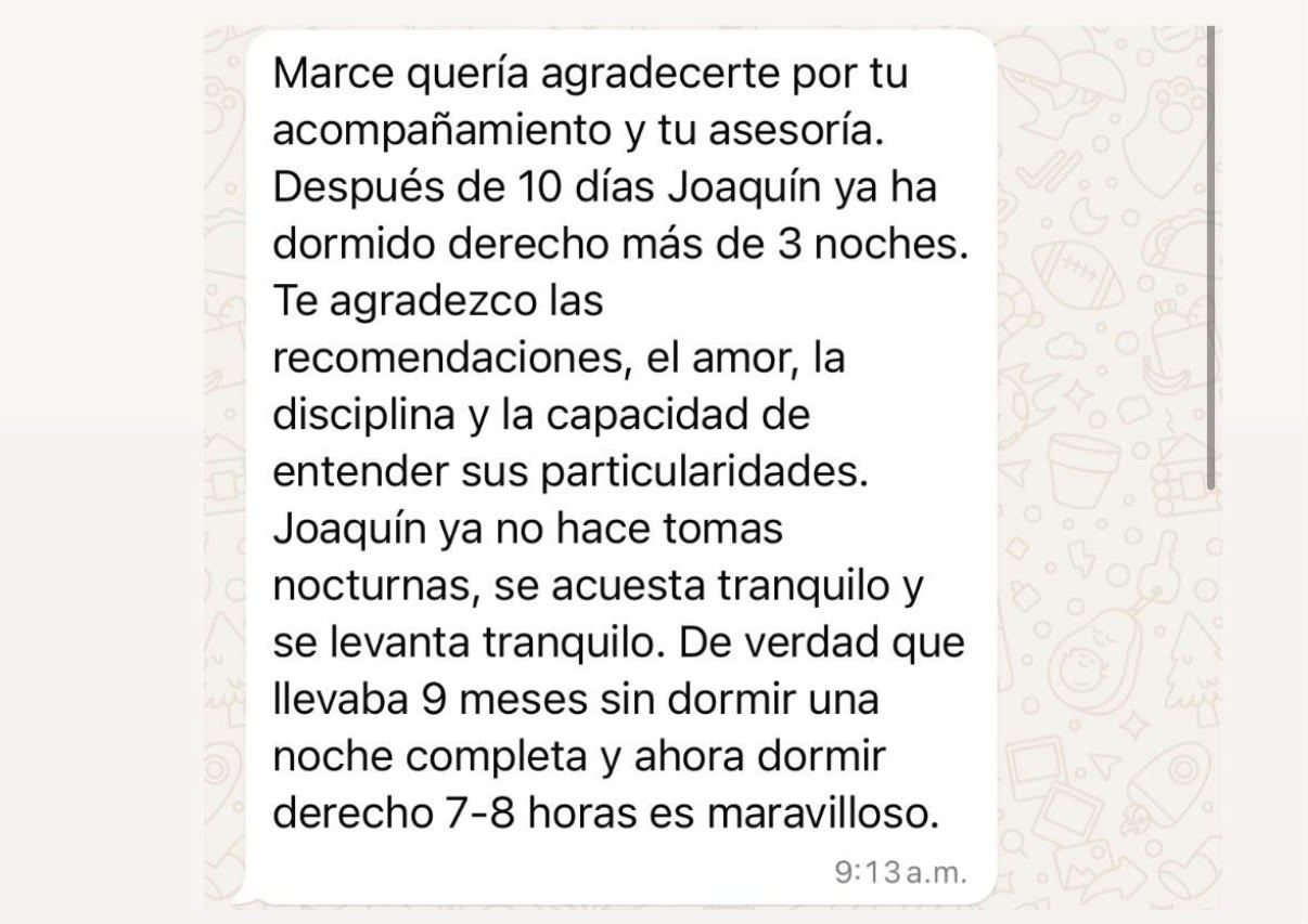 Pantallazo real de WhatsApp de la mamá de Joaquín